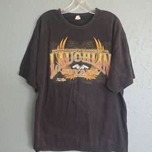 Astr Vintage Motorcycle Rally Tee - Black and Gold